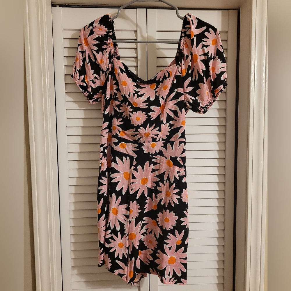 Lily Rose Black Floral Jumpsuit With Pockets, Size: Small
